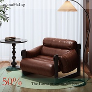 Jersey Antique Leather Island Single Sofa Chair Retro Leisure For Balcony Small Living Room