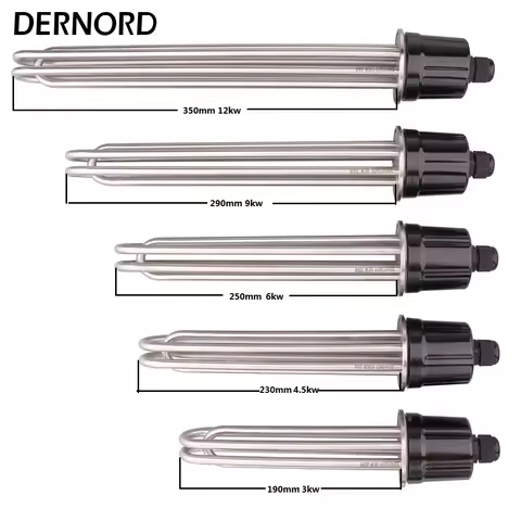 DERNORD 2 Inches Tri-Clamp Brewing Heating Element SUS304 3/4.5/6/9/12kw Immersion Water Tubular Ele