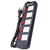 !!ถูกที่สุด ปลั๊กไฟ รางปลั๊กไฟ ปลั๊กพ่วง มาตรฐาน มอก. ยี่ห้อ TOSHINO 5 ช่อง 5 สวิตซ์ รุ่น TIS315 TIS