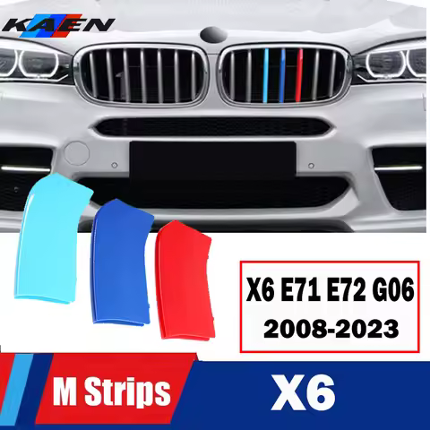 For BMW X6 Series E71/E72 2008-2013 F16 2014-2019 G06 2020-2023 Car 3D M Styling Front Grille Trim B