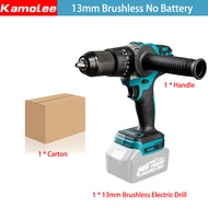 Resmi Kamolee 13mm 5000mAh Brushless Chuck 18V 520N.m Cordless Electric Impact Bor Obeng