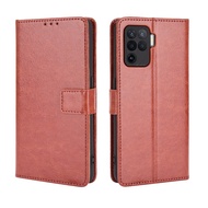 Reno 5F Case Flip Phone Holder Stand Case OPPO Reno 5F Reno5F Case Wallet PU Leather Back Cover