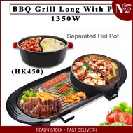 BBQ Grill Long With Steam Soup Pot Meat Cooker Steamboat Cookware Pemanggang Daging