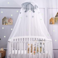 Canopy for Kids Bed with Stars Crib Canopy with Dome Elegant Net Hanging Fairy Girl Bed Canopy Princ