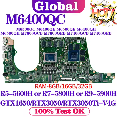 Laptop Motherboard M6400QC M6500IH M6400QB M6400QE M6400QH M6500QC M6500QB M6500QE M6500QH M7400QCB 