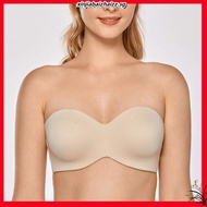 Braplux 40 Cup C B 44 42 38 36 34 White Skintone Nude Strapless Bra Tube Plus Size Bra For Woman Wit