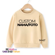 Nama KIDS SWEATER CUSTOM Free Screen Printing Name SWEATER Screen Printing CUSTOM Children's Name