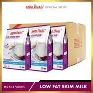 Susu Tepung Skim Rendah Lemak Anglomac - Low Fat 1KG X 12 Packets