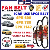 FIS Gaido Fan Belt Proton Wira Satria 1.6 4G92 Air Cond Alternator Power Steering Belt 4PK600 4PK780