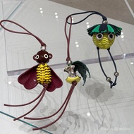 Puzzle Elf Series: Bee Pendant/Elf Bee Bag Hanging/Genuine Leather Woven Bag Pendant