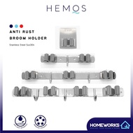 HEMOS SUS304 STAINLESS STEEL UMBRELLA MOP BROOM HOLDER STORAGE PEMEGANG PENYAPU HM-88000,88001,88002