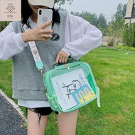 DIA WJS Korean Style Transparent Backpack Candy Color Large Capacity Fashion Jelly Bag Cute Crossbody Dual Purpose Bag Lady