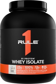Rule 1 R1 Whey Protein Isolate Chocolate Fudge - 5  lbs Powder - 25g Whey Isolate & Hydrolysate + 6g