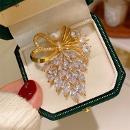 Goshop Fashion Rhinestone Crystal Bow Pearl Brooches Women Clothing Coat Jewelry Accessries Gifts op