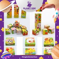 PLANETKIDZ PK21 Six Sided Cube Puzzle 9 Pcs | 6-in-1 Six-Sided Cube Puzzle 9pcs | Wooden 3D Six-side