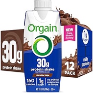 Orgain 30g High Protein Shake, Dairy Isolate Milk Protein, Chocolate Fudge, 6g BCAAs, 1g Sugar Per S