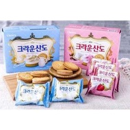 現貨-韓國CROWN 草莓夾心餅乾