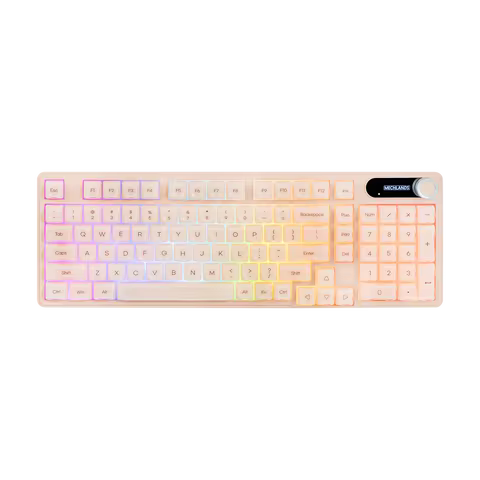 MechLands M98 96% ANSI US Layout Wired/BT/2.4GHz Wireless Membrane Keyboard with Display Screen & Co