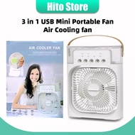 3 in 1 USB Mini Portable Fan Air Cooling fan Aircond Humidifier Purifier Mist Cooler with 7 LED Light Kipas USB