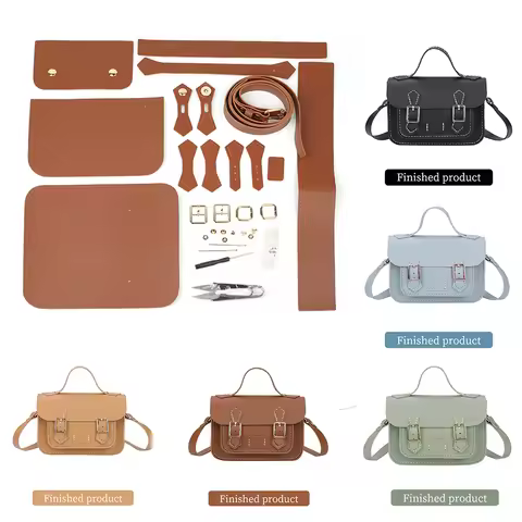 DIY PU Leather Shoulder Bag Making Set Knitting Crochet Cambridge Bags Sewing Materials Handmade Bac
