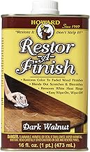 Howard Products RF6016 Restor-A-Finish, 16 oz, Dark Walnut