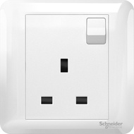 Schneider Electric Affle Plus 13A 250V 1 Gang Switched Socket, White