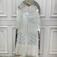 Long Cardigan Outer Pesta Brukat Tile Etnik