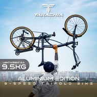 🇸🇬 TAKACHIA® TIIME Series Alum A20 Trifold Bike | SHIMANO 9-Speed |Anti-Rust 3 Fold Folding Bicycle