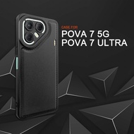 EllaStuff Case Tecno Pova 7 5G / Pova 7 Ultra 5G Softcase PREMIUM LEATHER BLACK Casing Tecno Pova 7 