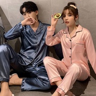 Ladies Pajamas Spring Long-sleeved Ice Silk Pajamas