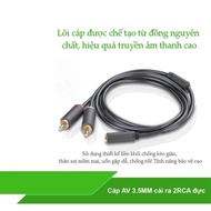 Ugreen 10549 3M màu Xám Cáp âm thanh 2 đầu Bông sen sang 3.5mm AV102