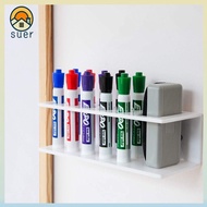 SUERHD Pen Holder, Acrylic 10 Slots Marker Holder Rack,  Whiteboard Marker Wall Mounted Eraser holde
