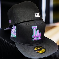 JLS black fitted close with 888purple emboridery logo Casual Close Cap