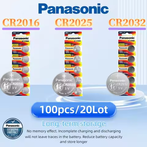100Pcs Original Panasonic CR2032 3v Button Batteries CR2025 CR2016 CR 2032 Coin Lithium Battery For 