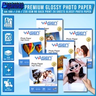 Yasen A4 Glossy No Back Print Photo Paper 20 pcs (180GSM/210GSM/230GSM) photo paper glossy a4