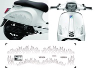 [ HOT] Tem Rời dán xe Vespa Thiết Kế Justin x Vespa Tem Ngọn Lửa Chống Nước Chống Phai Màu dễ dán