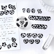 100Pcs /Roll Washi Tape Sticker  Black And White Cow Dream