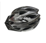 Helm sepeda dewasa size M/L 57 merk Pacific ( 57-61cm motif carbon ada lampu)