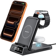 Charging Station for iPhone 17/Air, SwanScout 703A, Wireless Charger for iPhone 16/15/14/13/12/11 Se