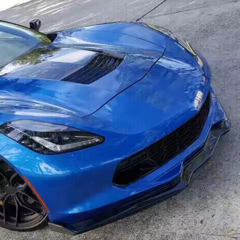 For Corvette C7 Z06 / GS Stage 2 2014-2019 Front Bumper Lip Spoiler Splitter Black