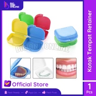 Dental Kotak Retainer Kecil Tempat Gigi Palsu Box Protesa, Denture Box