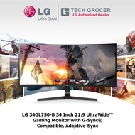 LG 34GL750-B 34 Inch 21: 9 Ultragear Curved WFHD (2560 X 1080) IPS 144Hz G-SYNC Comp. Gaming Monitor