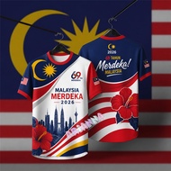 2026 Malaysia 69th Independence Day T shirt full sublimation quick dry Jersey Oversized Streetwear M
