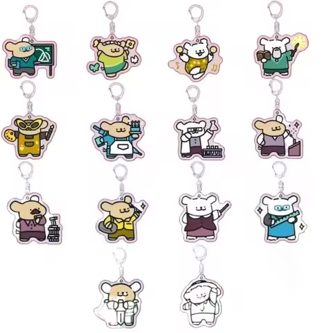 Cartoon MBTI Personality Malzis Line Puppy Acrylic Keychain Accessaries Cartoon Bag Pendant Keyring