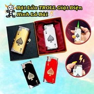 HỘP QUẸT BẬT LỬA GA KHÒ TROLL ĐIỆN GIẬT HÌNH LÁ BÀI NHỎ GỌN