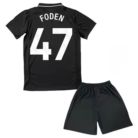 25-26 Mens/Kids New Activewear MCI Soccer #47 Foden Jerseys Fashion Sports T-Shirt Black