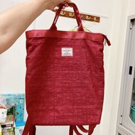 BAGCOM酒紅色後背包