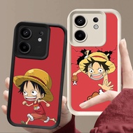 C-70 One Piece Luffy Case for ITEL RS4 P55 Infinix HOT Note 50 50i Pro Plus 5G Black and White