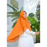 Mustard color instant hijab / Khimar Adeeva by amnion two layer hijab