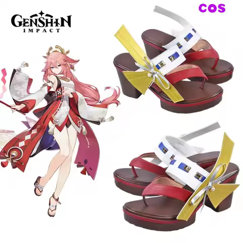 A Game Genshinimpact Yae Miko Guuji Yae Cosplay Sandals Anime High Very Female Platform Fashion Casu